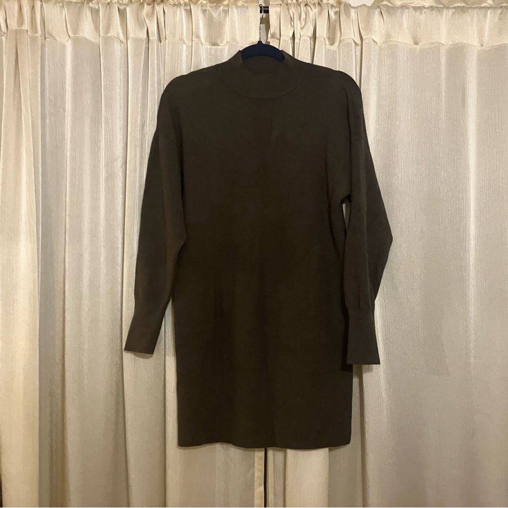 Abercrombie Everyday Mockneck Mini Sweater Dress Brown Size Medium